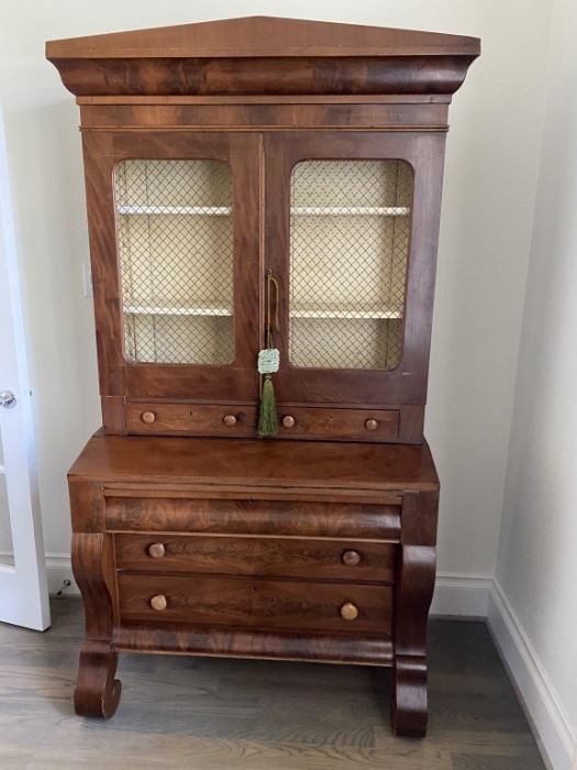 Farmhouse China Cabinet with Chicken Wire Doors