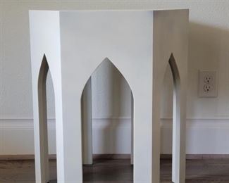 Sleek Modern White Hexagonal Moroccan Table 