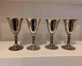 Lot of (4) Valero Silver Plate Wine Goblets 
