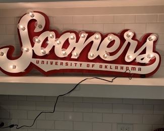 Lighted OU Sooners Wall Decor Sign 