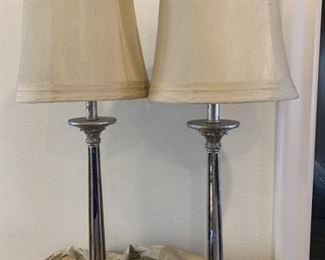 Two Accent Table/ Buffet Lamps with Shades 
