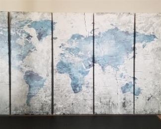 Canvas World Map Wall Panels 