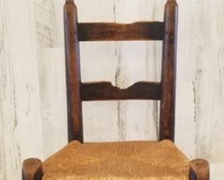 Small wood and wicker chair 