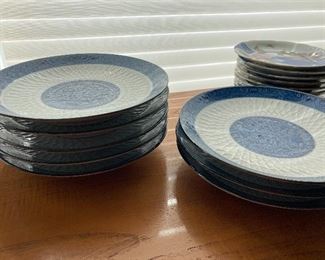 Blue and white vintage Chinese dinner plates.  $400 set.