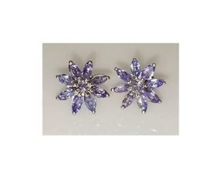 1.20 CTW Violet Blue Tanzanite Earrings