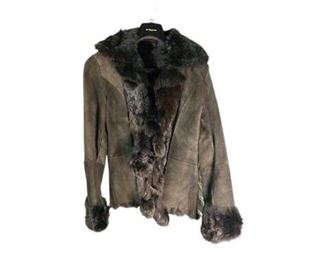 Chocolate Fur and Calf Skin Leather Jacket