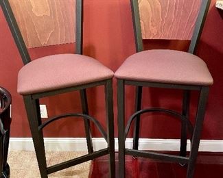 ( 2 ) metal & wood stools 36” high