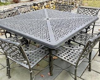 Patio table - wrought iron w/ 8 chairs by cast classics
