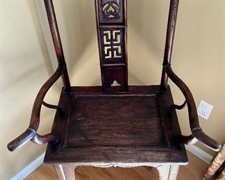 Asian inspired wood chair
