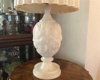 Pristine, heavy, Milk Glass lamp