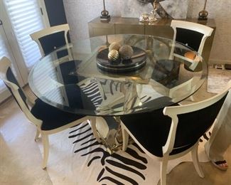 Caracole 60" Brass Dining Table $1700 https://www.perigold.com/furniture/pdp/caracole-classic-do-a-360-glass-top-dining-table-drru1118.html?piid=