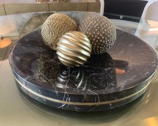 Restoration Hardware Marble Tray $100 https://www.rhmodern.com/catalog/product/product.jsp?productId=prod10840657 and balls $5 each 
