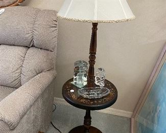 Lamp with table attached