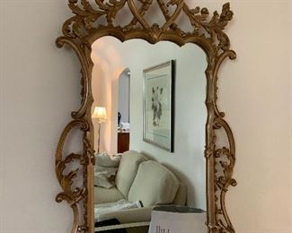 Ornate composition with Prince of Wales feather decoration mirror - 28” x 50” 