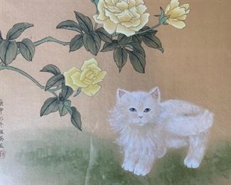 Chinese Ink Painting of Kitten
