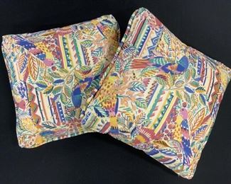 Pair Throw Pillows, Tropical Motif
