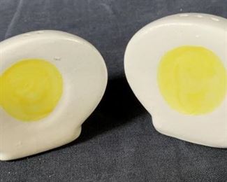 Pair Egg Shaped Salt & Pepper Shakers
