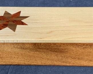 Inlaid Wooden Pencil Box
