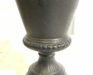 Black Toned Pedestaled Porcelain Urn
