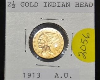 2056 - 1913 $2.5 Indian Head Gold Coin AU