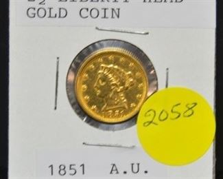 2058 - 1851 $2.5 Liberty Head Gold Coin
