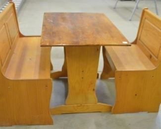 2273 - Small Wooden Table with 2 Benches