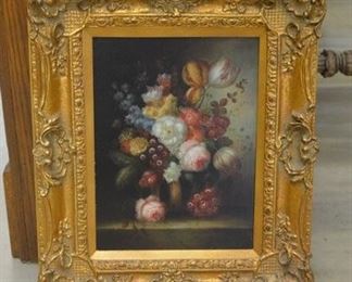 1603 - Small Gold Framed Floral Oil