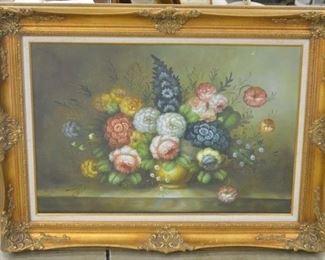 1602 - Large Floral Oil on Canvas