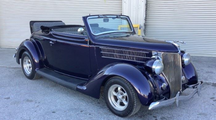 VIN 182937532
Year: 1936 Make: Ford Model: Roadster Trim Level: Convertible
Engine Type: 350 Small Block V8
Transmission: Automatic
Miles: 22,156
Color: Purple
Driveline: 2WD
Located In: Chattanooga, TN
Operational Status: Runs and Drives
**More Info Coming Soon!**
Manual Windows
Manual Mirrors
Power Seats
Vinyl Interior
*Sold As Is Where Is*