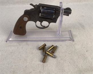 Serial - 969674
Mfg - 1968 Colt Detective
Model - Special Revolver
Caliber - 32 S&W Long
Barrel - 2"
Capacity - 6
Type - Revolver, Double Action
Located in Chattanooga, TN
Condition - 4 - Aged, Heavy Wear
This lot contains a 1968 Colt Detective Special chambered in 32 New Police (32 S&W Long). This revolver has some surface rust on it, however is in decent shape for it's age. This revolvers serial number places it's year of manufacture in 1968. This revolver comes with 5 rounds of 32 S&W long and one spent shell.

**Dayton PD search and seizure firearm**