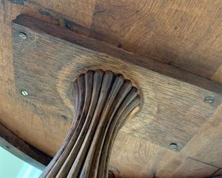 Round Pedestal Table measures 24" in diameter and 27" high