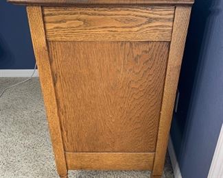 Antique oak dresser w/mirror measures 37" x 18" x 34" Overall height is 63"