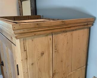 Antique pine cupboard measures 36" x 26.5" x 61"