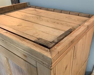 Antique pine cupboard measures 36" x 26.5" x 61"