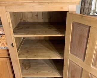 Antique pine cupboard measures 36" x 26.5" x 61"