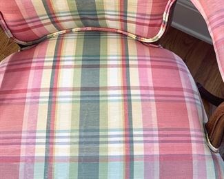 Pair of vintage plaid chairs. Each chair measures 25" x 19" x 35"