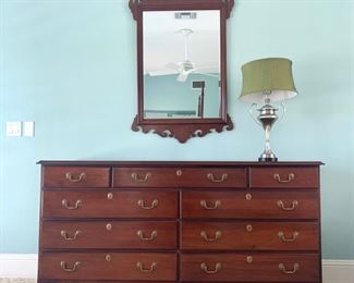 Hickory White Dresser measures 68" x 20" x 34.5"