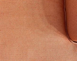 Henredon red/orange upholstered chair measures 40" x 38" x 36"