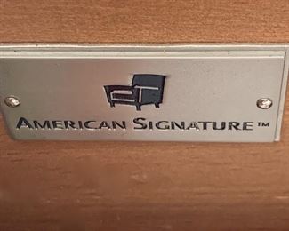 American Signature espresso dresser w/mirror measures 60" x 19" x 44"