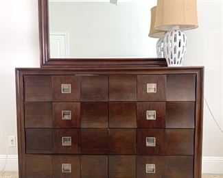 American Signature espresso dresser w/mirror measures 60" x 19" x 44"