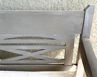 Indonesian rubberwood daybed with mattress for outdoor use measures 77" x 43" x 36"