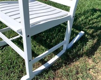 PAIR OF WHITE ROCKERS AVAILABLE                     White outdoor rocker measures 24.5" x 32" x 44"