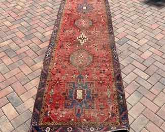 Vintage runner rug measures 36" x 129"