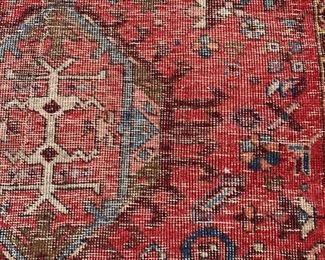 Vintage runner rug measures 36" x 129"