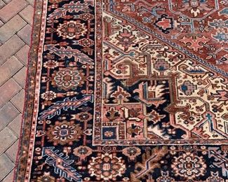 Vintage rug measures 106" x 144"