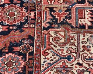 Vintage rug measures 106" x 144"