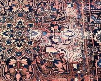 Vintage rug measures 96" x 136"
