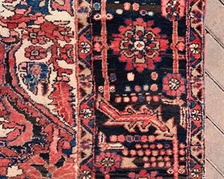 Vintage rug measures 96" x 136"