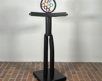 MODERN ART SCULPTURE | painted ceramic, signed "RISI" ; h. 37-1/12 x 17-1/2 x 12 in. 