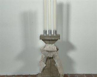 JENNY KATT COMPOSITION CANDELABRA | geometric design, the base signed "Jenny Katt, 1988"; h. 14-1/2 in. 